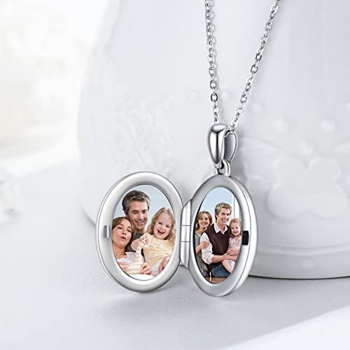 Brisskaari Guardian Angel Necklace For Women Men 925 Sterling Silver Angel Locket Pendant Holds Photo Catholic Amulet Protection Necklace Religious Gifts #TOP2