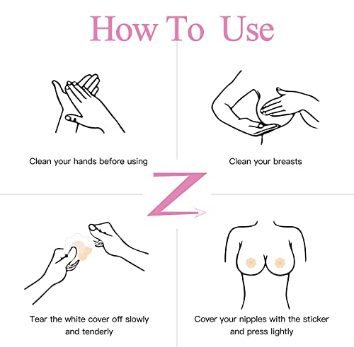 Breast Covers Nipple Cover Pasties, Disposable Nipple Covers, Bra Pad, Self-Adhesive No Show Bra For Women (40Pcs, Flower) #TOP2