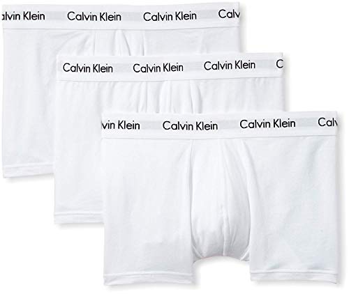 Calvin Klein Men's Low Rise Trunk 3pk 0000u2664g Low Rise Trunk, White, M