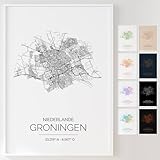 Mapdify Groningen personalisiertes Stadtposter, dein 