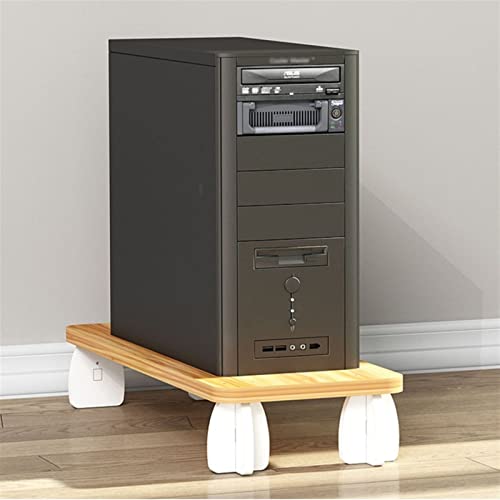 Soporte para CPU, soporte de procesador de madera para PC, elevador para monitor, contenedor de host para PC, estante multifuncional para escritorio, oficina en casa miniatura 5