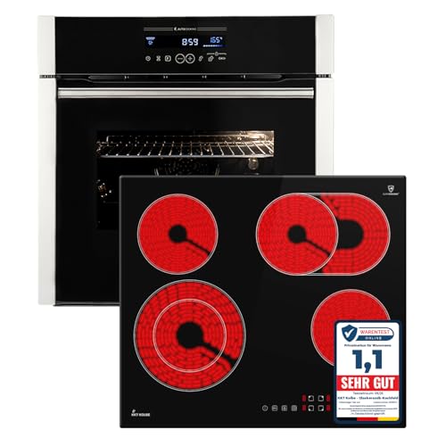 KKT KOLBE | Autarkes Herdset | 60cm Einbaubackofen EB8016ED | 59cm Kochfeld CH5901RL | Katalyse | Drehspieß | Pizzafunktion | Grill | Heißluft | Teleskopauszüge | Automatik-Timer | SET8016CH59RL