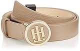  Tommy Hilfiger Damen TH ROUND BUCKLE BELT 3.0 Gürtel, Braun (Brown Ges), 90 #6641 (Herstellergröße:90.0)