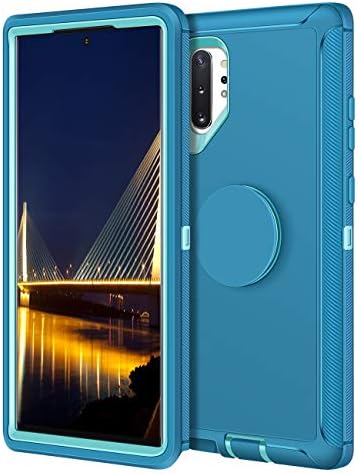 for Galaxy Note 10+ Plus 5G Case Hybrid Protective Heavy Duty Hard Shell with Kickstand Holder Full Body Shockproof Cover Case for Samsung Galaxy Note 10+, Teal Green