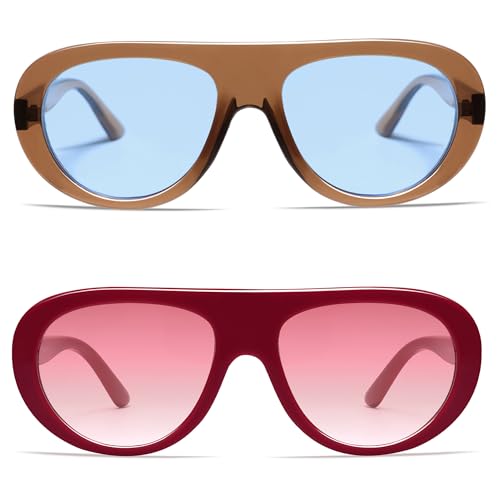 Image of VANLINKER Oversized Retro Aviator Sunglasses for Women Men Chic 70s Vintage Style Trendy 2026 Chunky Sun Glasses VL9865