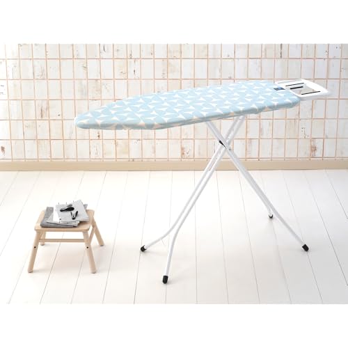 Image of Brabantia XL Comfort Ironing Board with Solid Steam Iron Rest | Large (Size C) | Fairtrade Fresh Breeze Cover | Adjustable Height (27-38 inch), Easy Fold, Anti-Collapse Lock, Non-Slip Feet