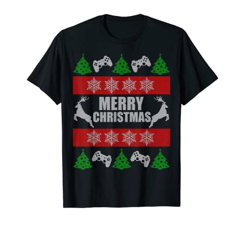 Camiseta de videojuegos de Navidad fea Camiseta
