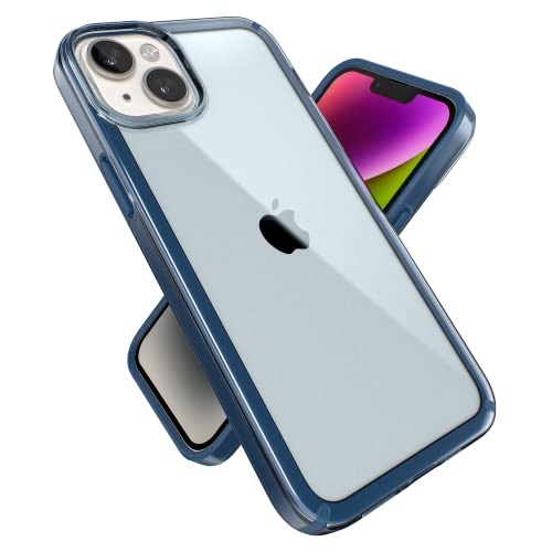 Speck iPhone 15 Plus & 14 Plus Case - Drop Protection, Scratch Resistant Dual Layer Slim Phone Case for 6.7 Inch iPhones - Anti-Yellowing & Anti-Fade Case - Glass Navy/Winter Navy GemShell - image 1