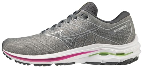 Mizuno Women's Wave Inspire 18 Sneaker, Ultimate Grey-Silver, 5 UK