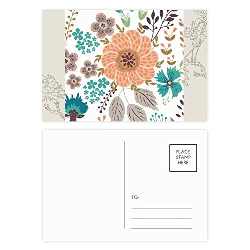 Carte postale de fleur pour cadeau de remerciement | Design orange soleil DIYthinker 20pcs