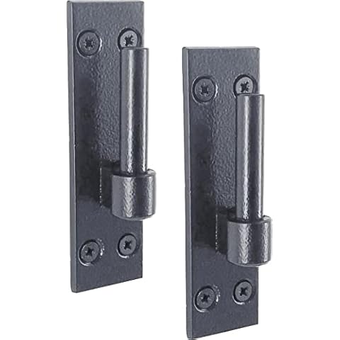 IRONTITE® 2 Pack Heavy Duty Gate Hinges with 12mm Pin to Suit Hook and Band Gate Hinges, and Wrought Iron Gates. Black Gate Hinges Hook On Plate Hinge Pins Cover