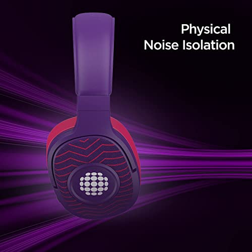 Image of boAt Rockerz 558 Sunburn Edition with 50MM Drivers, 20 Hours Playback, Physical Noise Isolation and Soft Padded Earcups Over Ear Wireless Headphone(Techno Purple)