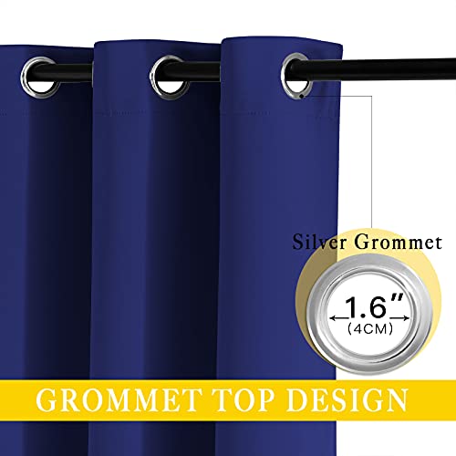 NICETOWN Sliding Glass Door Curtain Panel, Home Decoration Privacy & Noise Reducing Room Divider for Shared Apartment (Navy Blue, 80 inches x 84 inches)
