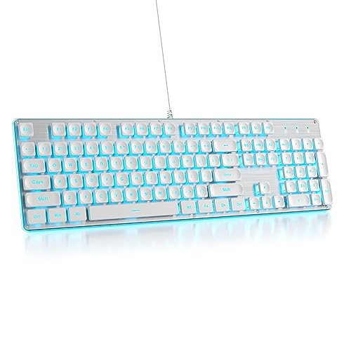 Clavier de jeu punk anti-fatigue visuelle rétroéclairé bleu glacier pour PC et Mac portable