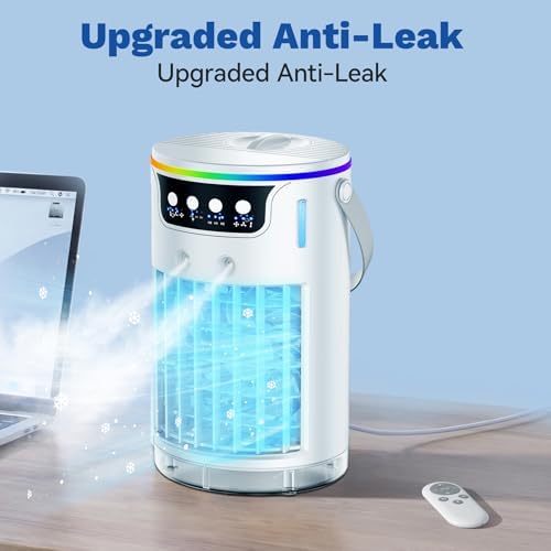 Portable Air Conditioners Fan, 1200ML Personal Evaporative Air Cooler with Water Tank, Ice Cooling Fan, Mini Desk Swamp Cooler for Bedroom, Office, Dorm, Home — view 7