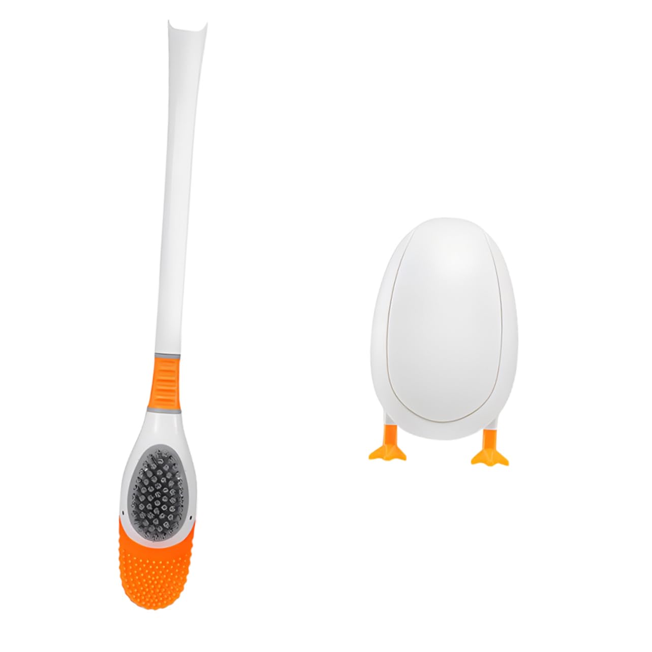 ULTECHNOVO 2 Juegos Cepillo de Inodoro Silicona con Soporte Estable Cerdas Suaves Antirrayas Mango Ergonómico para Limpieza Baño Hogar Oficina y Dormitorios Diseño Pato Moderno