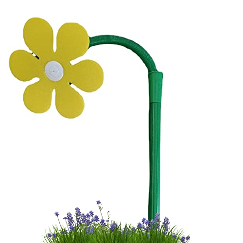 Garden Sprinkler Flower Shape, Crazy Daisy Sprinkler Shaped Lawn Sprinkler Sunflower Lawn Sprinklers for Yard 720° Rotating Water Feature Sprinklers - Yellow