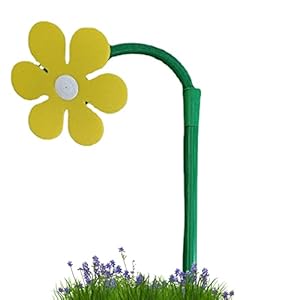 Garden sprinkler Bloemvorm, Crazy Daisy Sprinkler -vormige gazonsproeier, Sunflower Lawn Sprinklers voor tuin, 720 ° Roterende waterpartijsproeiers – Geel