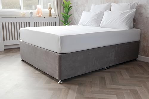Housse sommier anthracite similicuir extensible grand lit