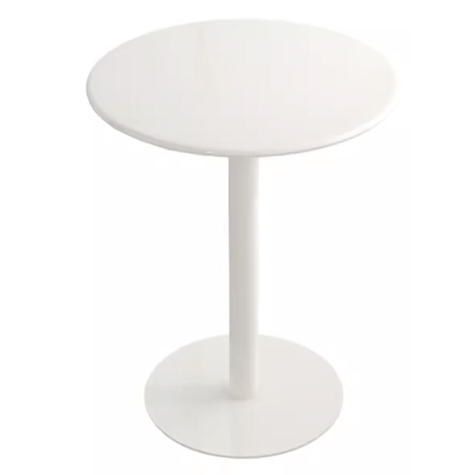 SWENEEN Bistro Table White Bar Table, Round Counter Cocktail Pub Height Table With Metal Tabletop And Base, Breakfast Dining Desk Coffee Table For Home, Office,40x40x50cm