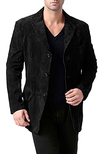 BGSD Men Robert 3-Button Suede Leather Blazer Sport Coat Jacket (Also available in Big and Tall and Short)3