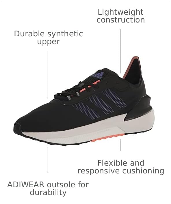Image of Adidas Unisex Avery Running Shoe, Black /Black /Coral Fusion, 9 US Men