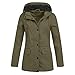 Produktbild ZGRNPA Damen Winterjacke Outdoor Funktionsjacke mit Abnehmbarer Kapuze Denmark Frauen Kapuzenjacke schwarz Band-Merch, Winter Jacke Parka Winterjacke Teddyfell gefüttert Farben
