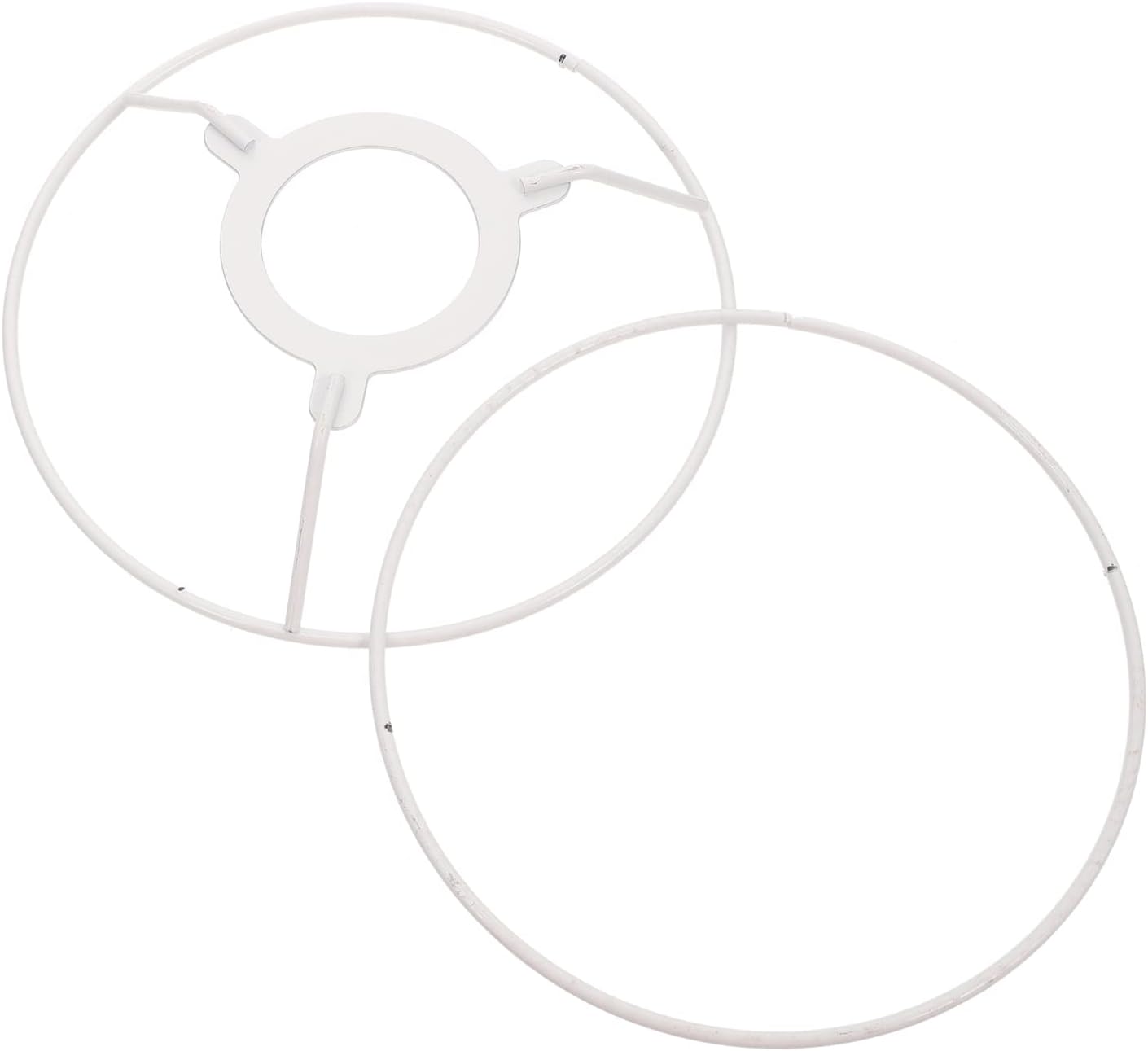 Uonlytech Ceiling Cage Shade For Useful Home Pendant Practical Diy Art Frame Frames, Frames Decoration White Chandelier Cover Shelf Ring Metal Desktop Iron Support Light