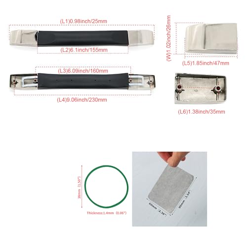 Image of 6.1 Inch Length Handle B007 Luggage Flexible Spare Strap Grip Suitcase Replacement Part Black
