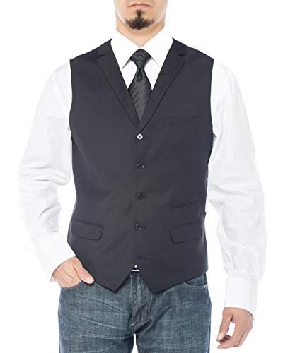 Salvatore Exte Men's Notch Lapel Casual Vest Modern Fit Dress Suit Waistcoat