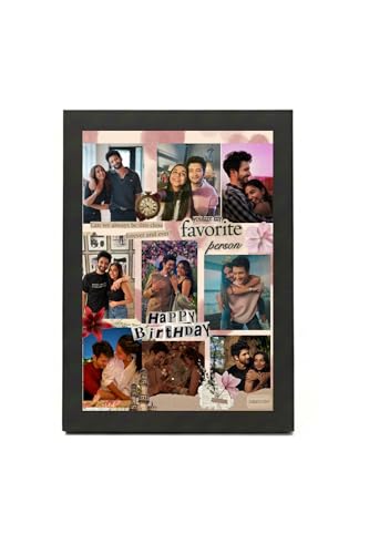 Image of Customized Collage Photo Frame for Wall | Upload 14 Photos | Personalized Photo frame Gift for Birthdays, Anniversaries, Weddings, Couples | (A4 Size) (Couple)