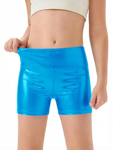 Image of Haloumoning Girls Athletic Shorts Kids High Waisted Yoga Dance Biker Shorts Comfy Gymnastics Shorts 5-14Y