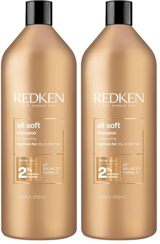 Image of Redken All Soft Shampoo - Moisturizes & Hydrates Dry Hair, Softens & Adds Shine, With Argan Oil, Safe For Color-Treated Hair
