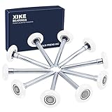XiKe 10 Pack White 2' Nylon Garage Door Roller 4' Stem, Quiet/Durable and High Load, Use 6200-2RS Double Seals Precision Bearings.
