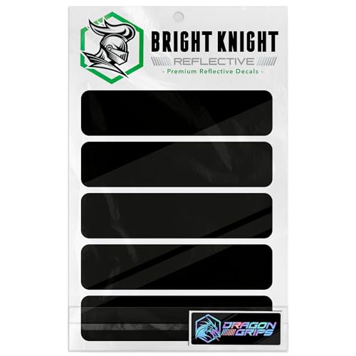 Bright Knight Decals Motorcycle Helmet Decals 5 Pcs Black Reflective Tape Decal with 3M Retro Reflective Stickers for Helmet Vinyl