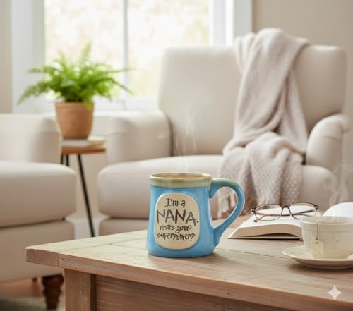 Taza de porcelana azul con mensaje para abuela 18oz miniatura 3