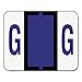Smead 67077 A-Z Color-Coded Bar-Style End Tab Labels Letter G Violet 500/Roll
