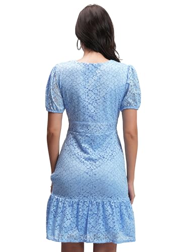 Image of Tokyo Talkies Women's Graceful Self-Design A-Line Flared Dress with Puff Sleeves Chic & Playful for Any Occasion