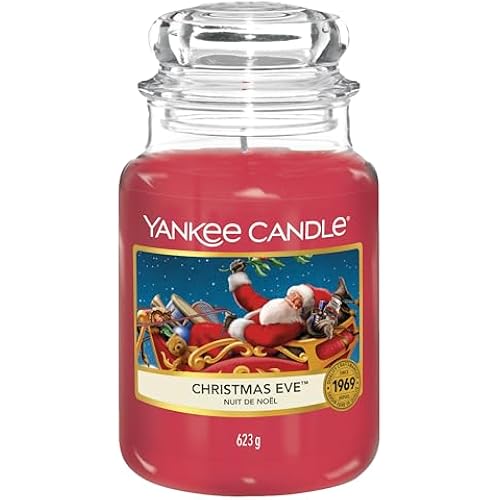 Yankee Candle Christmas Eve Scented, Classic 22oz Large Jar Single Wick Candle, Over 110 Hours of Burn Time
