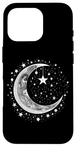 Galaxy Night Sky Moon Lunar Stars Love X}zP[X iPhone 16 Pro p