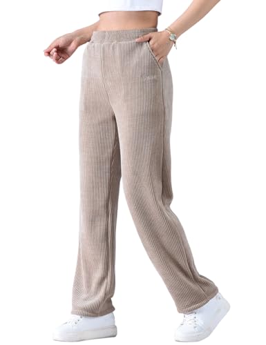 Zoulee Women's High-Rise Straight-Leg Pull-On Wide-Wale Corduroy Drawstring Pants3