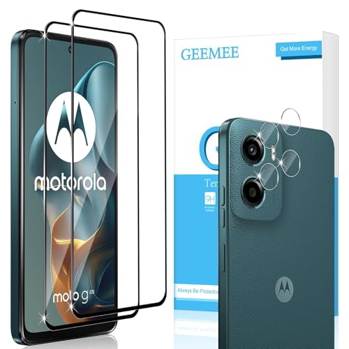 GEEMEE Protector de Pantalla para Motorola Moto G05 + Protector de Lente de cámara, 2 + 2 Piezas Vidrio Templado 9H Alta Definicion Cristal Templado Glass Screen Protector