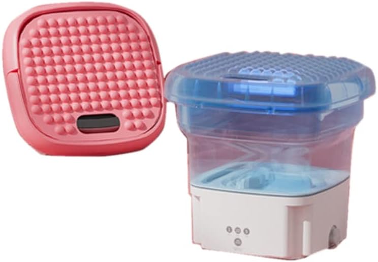 Miniatura 2 de plplaaoo Lavadora pequeña de limpieza profunda portátil de 3 modos, lavadora pequeña plegable, lavadora de lavado y volquete media automática para