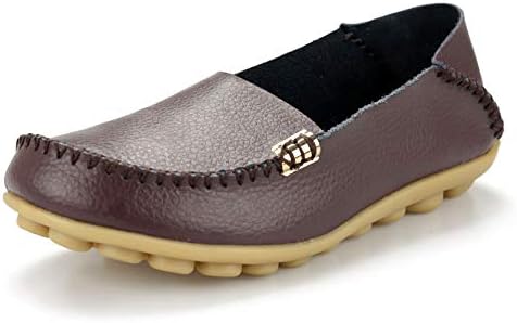 FUDYNMALC Womens Casual Leather Flats Comfortable Silp on Moccasins Wild Driving Loafers Breathable Walking Shoes