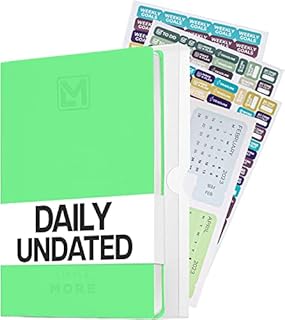 Little More Undated Daily Planner - Helps You Schedule, Keep Track, & Stay Organized - Includes Calendar Stickers - Hourly Undated Planner, Notebook & Agenda - A5 (5.5x8.5") - Grey