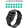 Deeprio Smart Watch for Android iOS Phones, 1.52" HD Full Touch Screen Blood Oxygen Heart Rate Sleep Monitor IP68 Waterproof Fitness Tracker, Smartwatches for Men Women Black,Vidaa