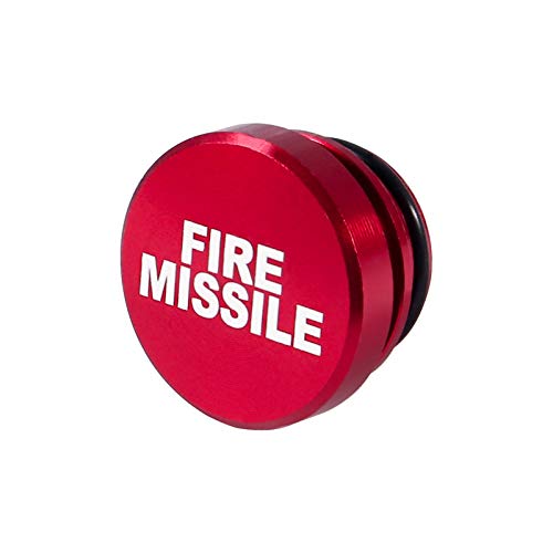 Image of Billet Aluminum Car Cigarette Lighter Plug Replacement, FIRE MISSILE Button Universal Push Button Fits Most Automotive Vehicles (Red)