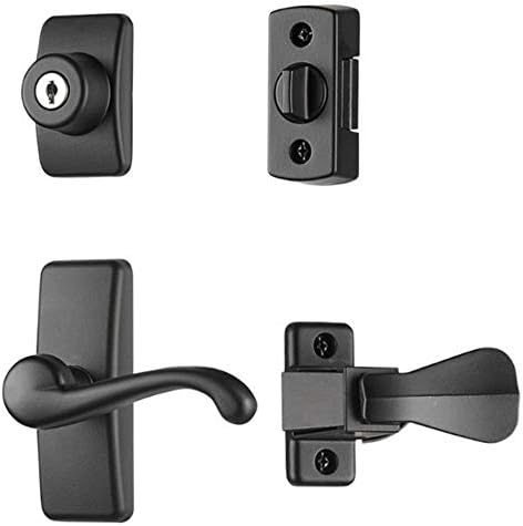 Ideal Security Storm Door Handle Set with Lock (4 Piece Set)