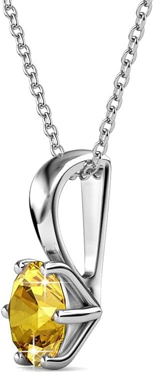 Cate & Chloe November Birthstone Earring and Necklace Set - 18k White Gold Plated with 1ct Genuine Gemstone Crystals, Birthstone Jewelry for Women