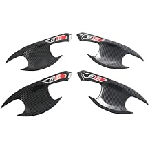 for Toyota Hilux 2016-2025 ABS Side Door Handle Bowl Cover Trim 4pcs Car Accessories Carbon Fiber Black